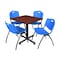 Kobe Kobe Square Table & Chair Set, Wood, Metal, Plastic Top, Cherry TKB3030CH47BE - alternate 1